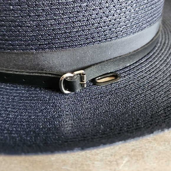 Vintage The Lawman Genuine Milan Dark Blue Sheriff Style Hat Men’s Size 7 3/8 - Picture 5 of 10